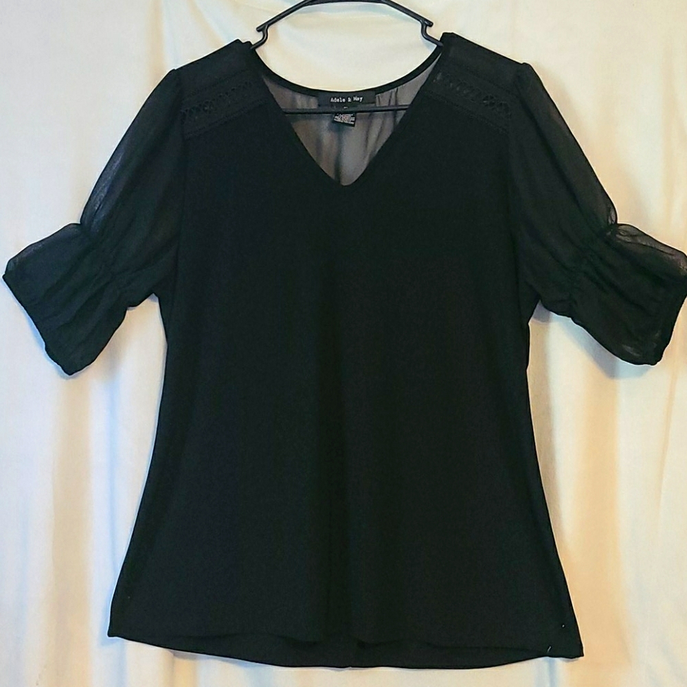 Dressy Shirt with Sheer Sleeves